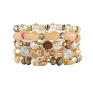 NEW ERIMISH women's maple stack bracelet in soft brown/tan
